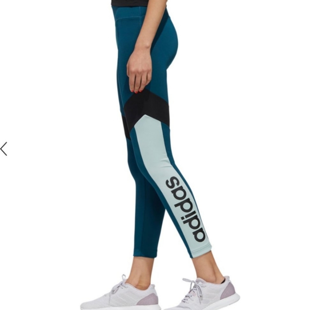 Adidas ClimaLite Performance Leggings FL9200 Black Teal Size L